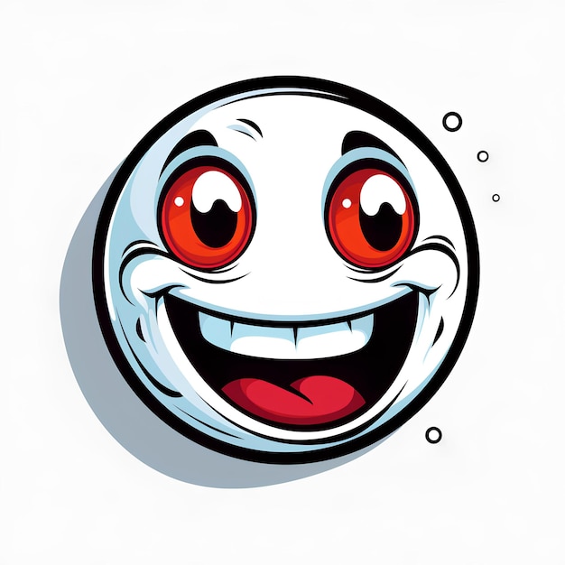 A cartoon smiling face on a white background