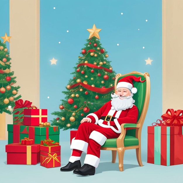 cartoon smiling Santa Claus