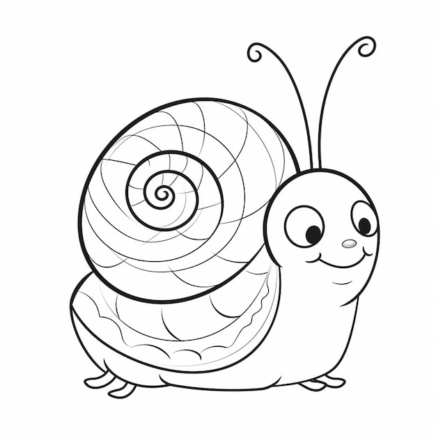 A cartoon snail with a big smile on its face generative ai