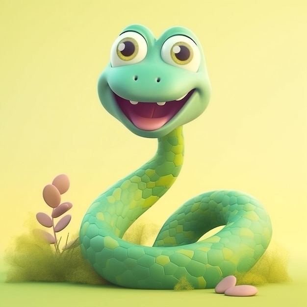 Cartoon Snake Baby snake snake 3D character snake 2D icon Cute snake images