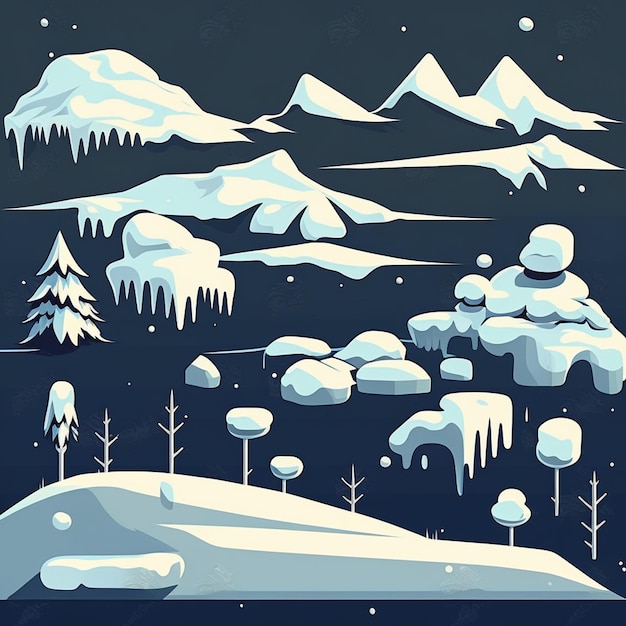 Карикатурная векторная иллюстрация Снега