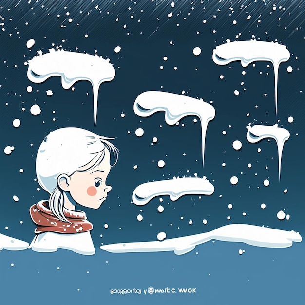 Photo cartoon snow vector illustration