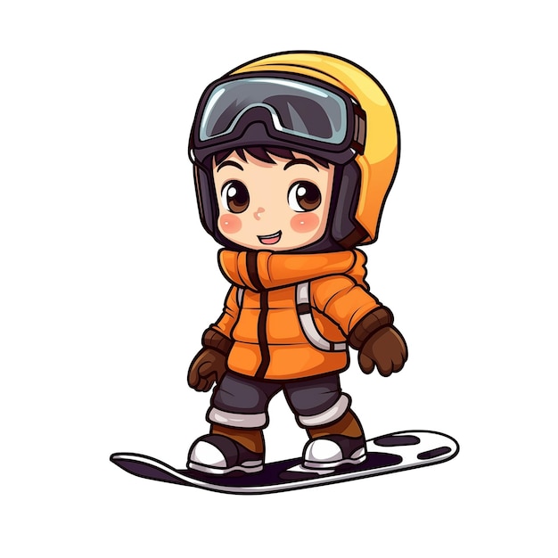 cartoon snowboard player