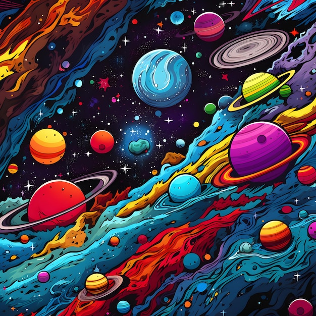 Cartoon Space Pattern