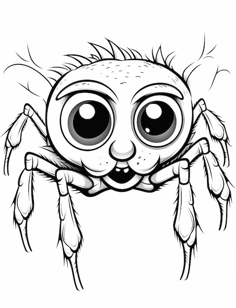 Photo a cartoon spider with big eyes and a big nose generative ai