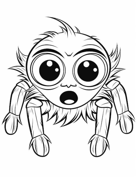 A cartoon spider with big eyes and a scarf on generative ai
