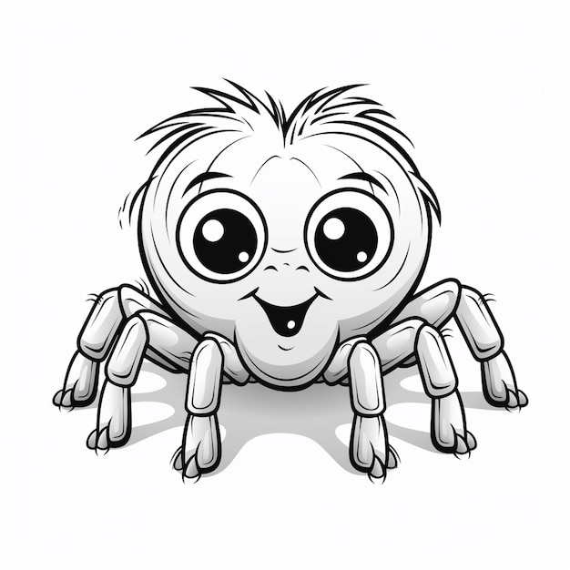 Photo cartoon spider with big eyes and a smile on its face generative ai