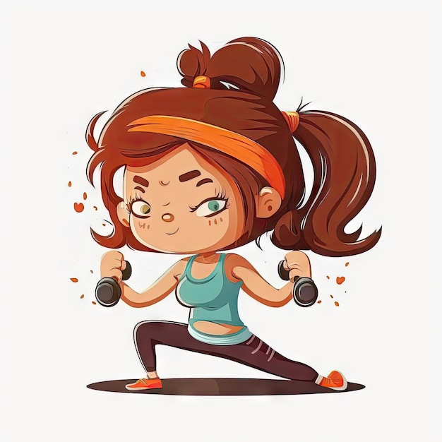 Cartoon of sport girl with yoga white background vector illustration