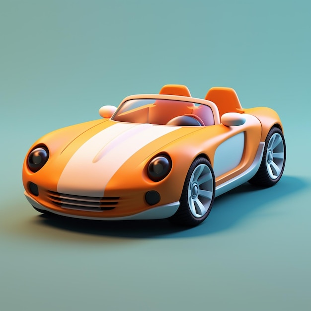 Photo cartoon sports car 3d