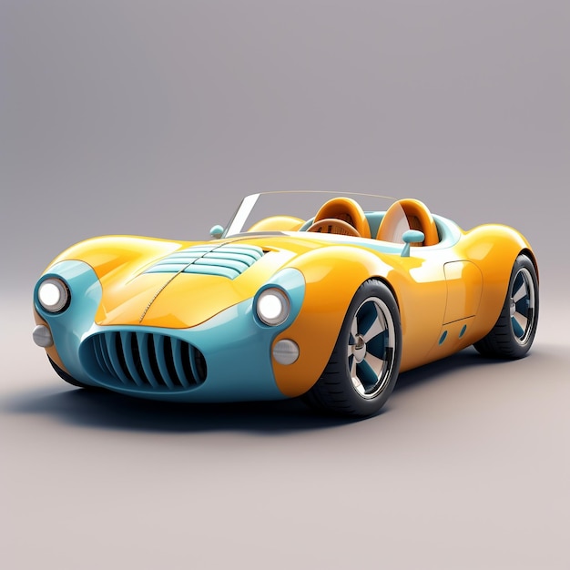 Photo cartoon sports car 3d