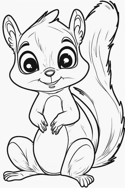 a cartoon squirrel sitting on its hind legs and looking at the camera generative ai