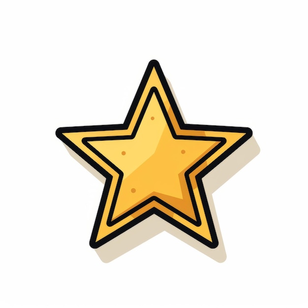 Photo a cartoon star icon on a white background