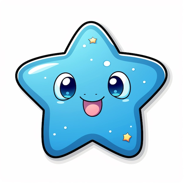 Foto stella dei cartoni animati con una faccia felice e una lingua a forma di stella ai generativa