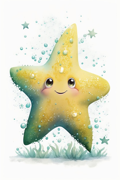 Photo a cartoon starfish with a smile on it