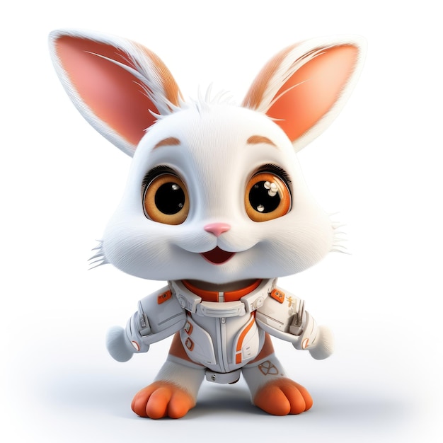 Cartoon of Starwhisper Rabbit On White Background