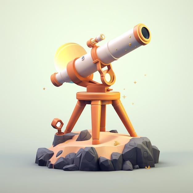 Cartoon state-of-the-art telescoop 3d