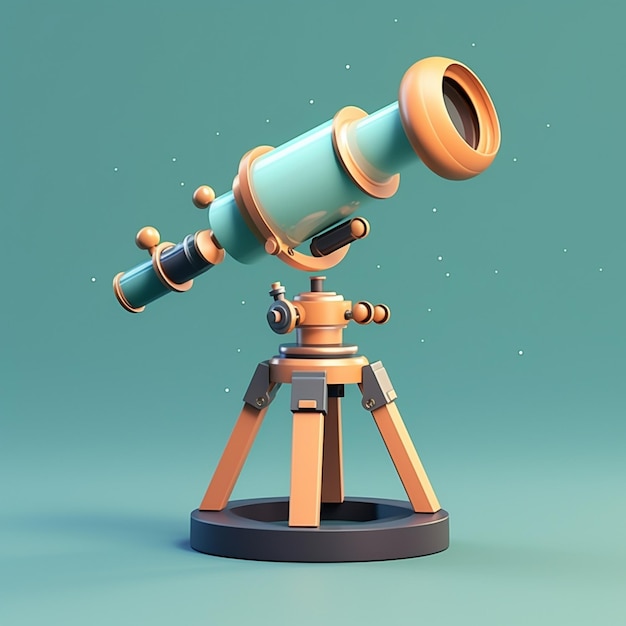 Cartoon StateoftheArt Telescope 3d