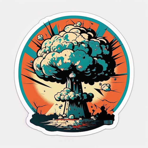 A cartoon sticker that says'bomb'on it