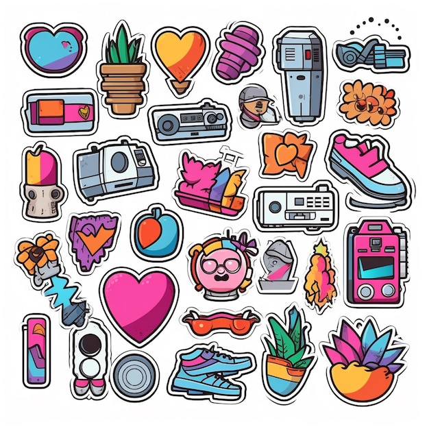 Cartoon stickers instellen