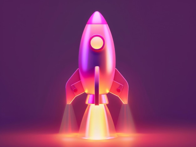 Cartoon style 3d rocket