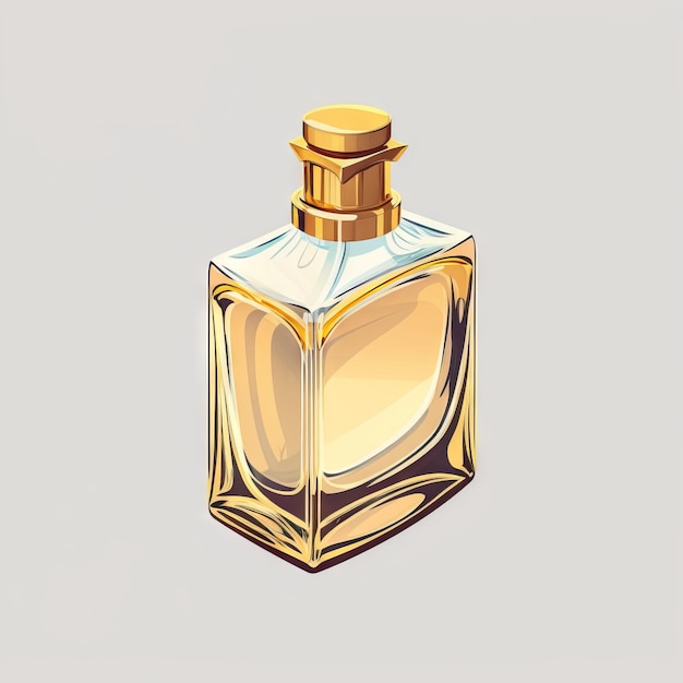 Cartoon style bottle of perfume made of expensive glass generative AI