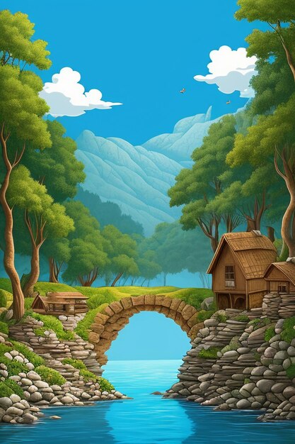 Cartoon style model exquisite painting wallpaper hd background prop illustration design element