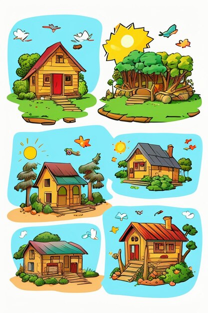 Cartoon style model exquisite painting wallpaper hd background prop illustration design element