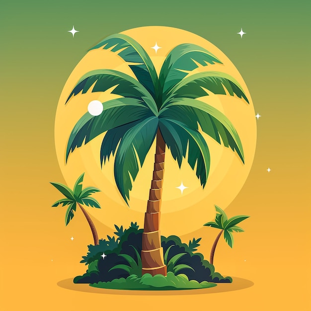 Photo a cartoon style palm tree white background 8k