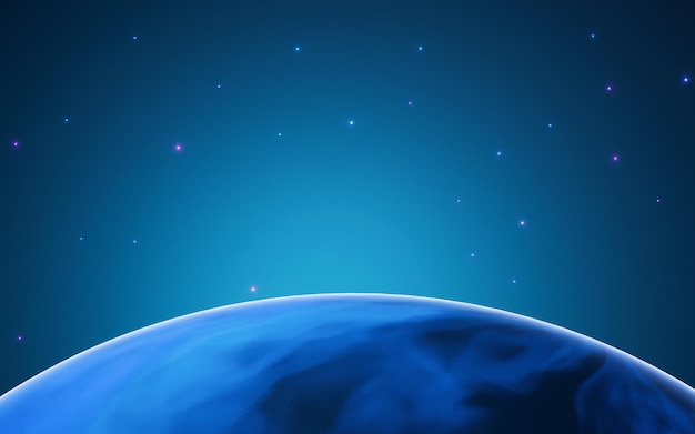 우주 공간에서 만화 스타일 행성 3d 렌더링