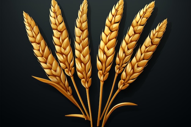 Cartoon style wheat ear icon set against a clean and uncluttered background