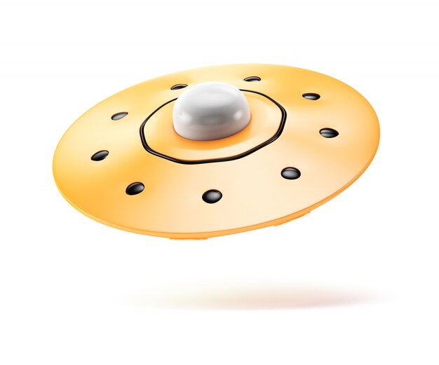 Cartoon styled ufo isolated on white background