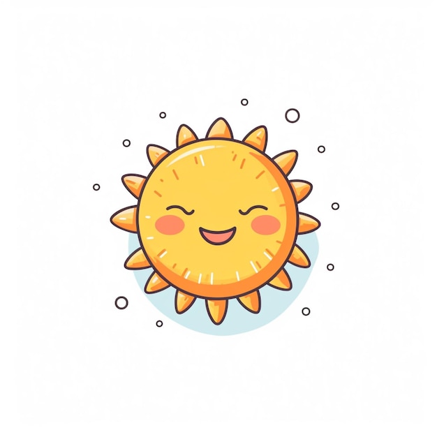 Cartoon sun with eyes and a smile on its face generative ai