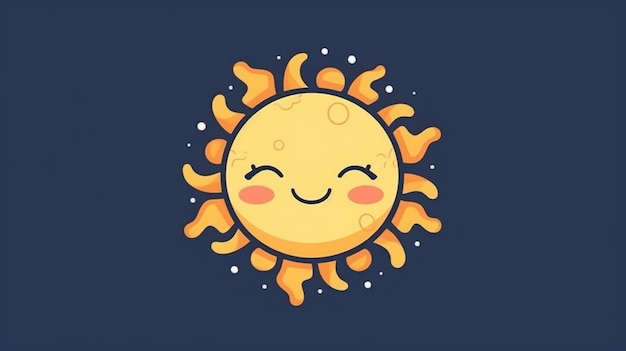 A cartoon sun with a smile on it