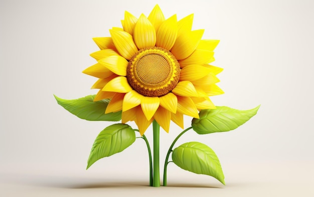 Cartoon of sunflower on white background