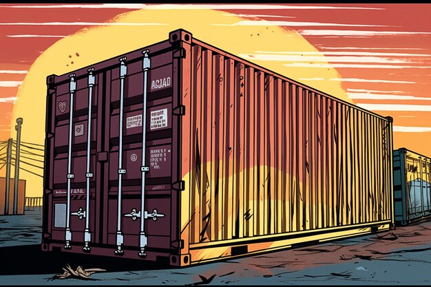 A cartoon of a superman container