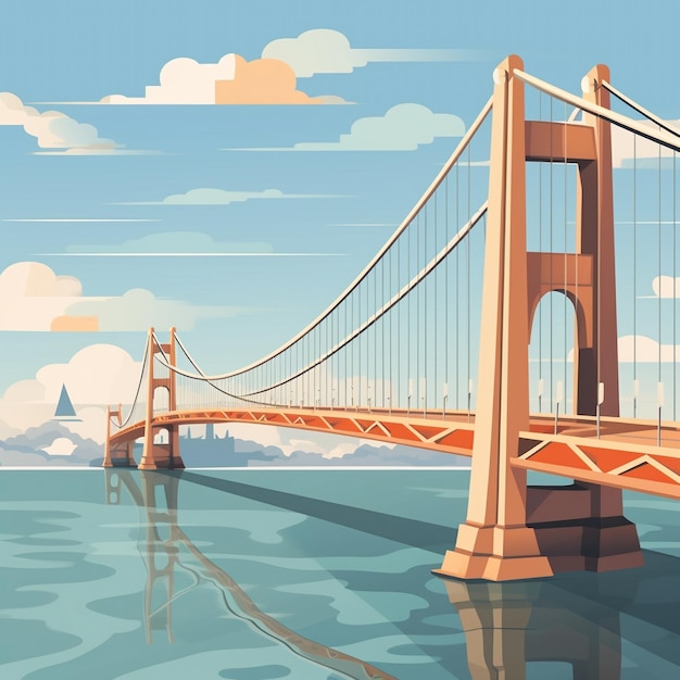 Premium AI Image | Cartoon Suspension Bridge 3D