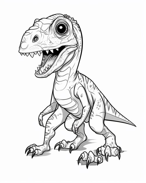 a cartoon t rex dinosaur with a big mouth and sharp teeth generative ai