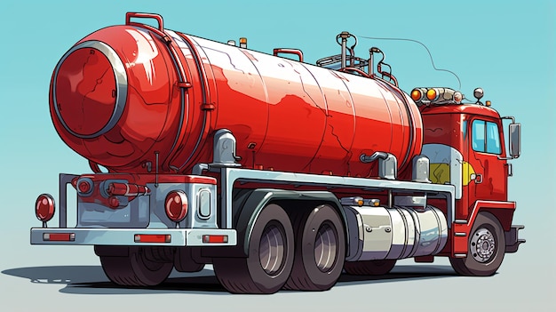 Photo cartoon tanker truck back