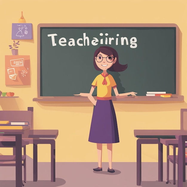 教室で教える教師の漫画
