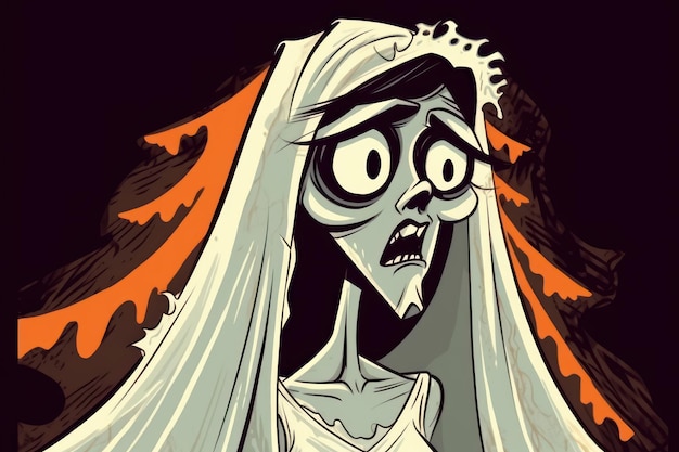 Cartoon of the terrifying bride