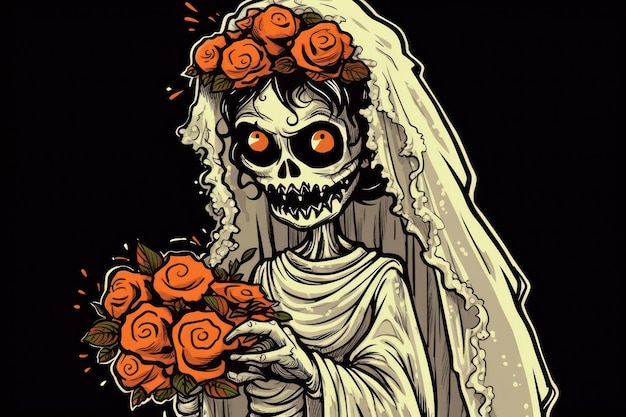 Cartoon of the terrifying bride