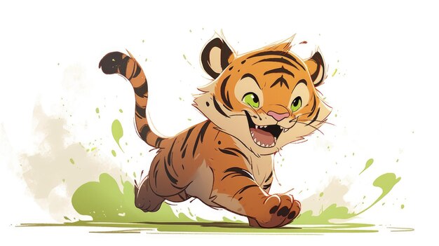 cartoon tiger in green