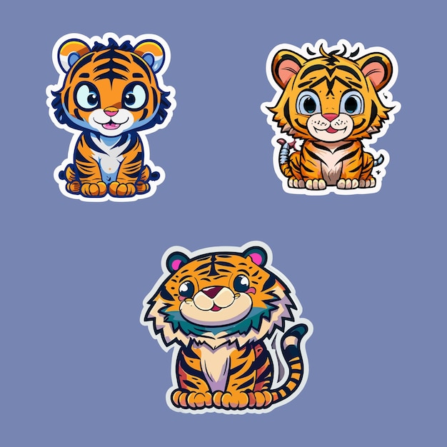 a cartoon tiger sticker