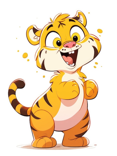 cartoon tiger in yellow