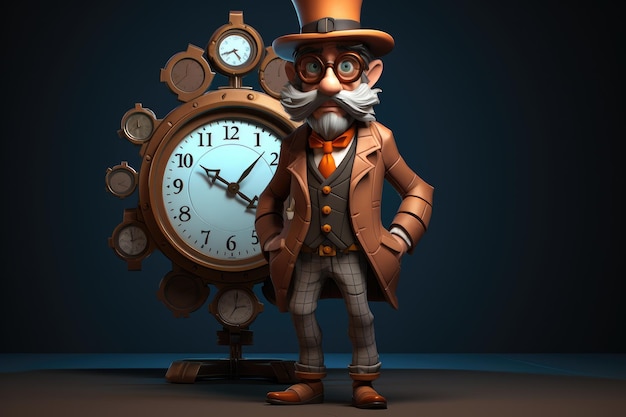 Персонаж мультфильма "Путешественник во времени", сгенерированный AI
