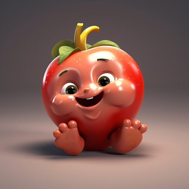A cartoon tomato with a face that says'i'm a baby '