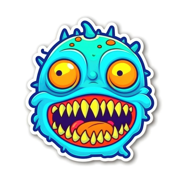 Cartoon toothy monster sticker