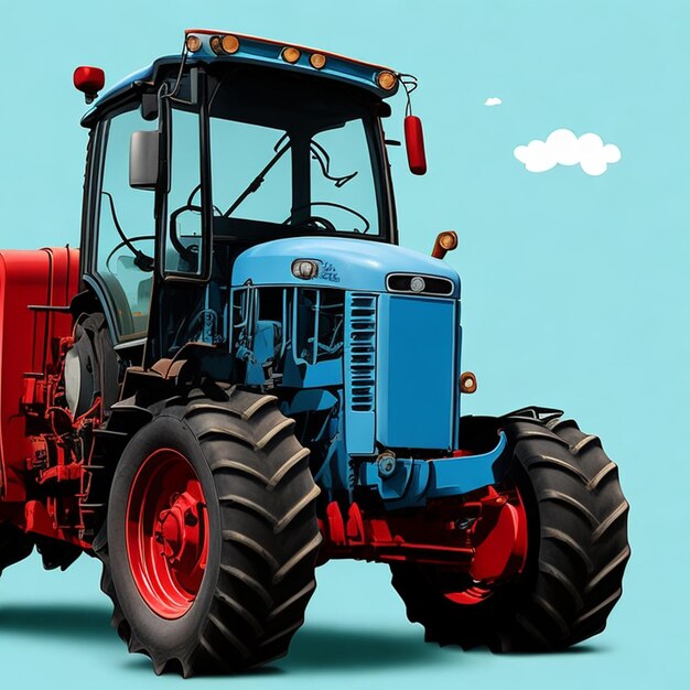 cartoon tractor geïsoleerd op een witte achtergrond
