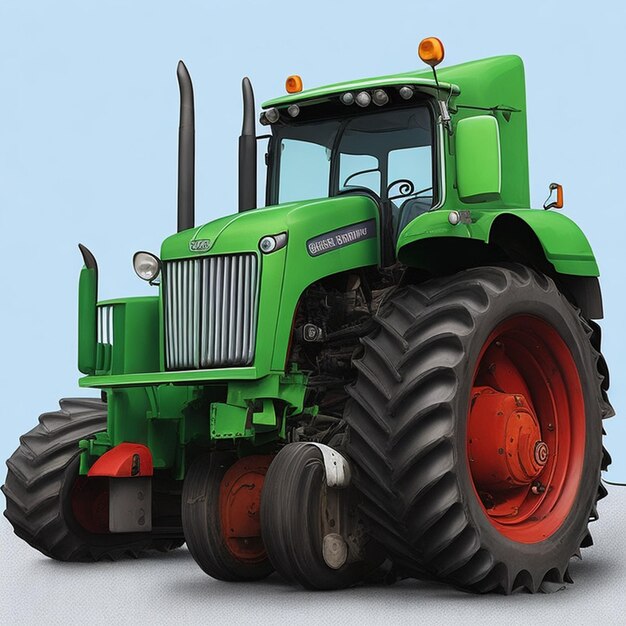 Cartoon tractor isolated on a white background