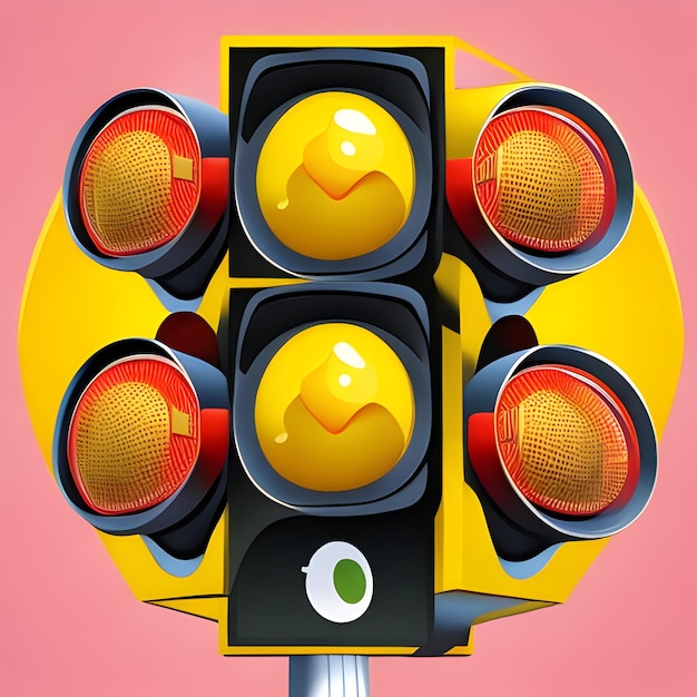 Photo cartoon traffic light image